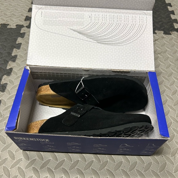 Black Suede Boston Birkenstocks Clogs - Picture 6 of 6